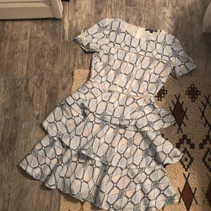 Gianni bini blue ruffle dress